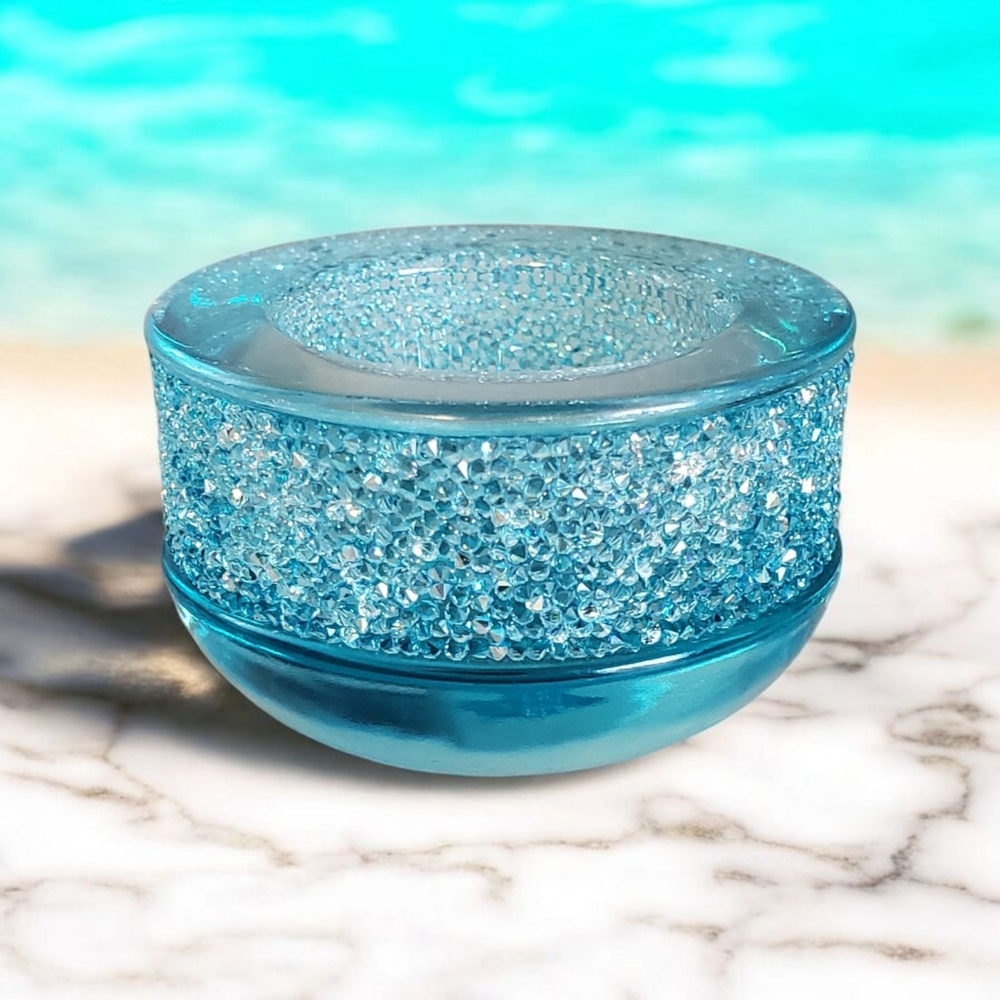 Swarovski Crystal Shimmer Tea Light Holder Azure Lt. Blue 5424570